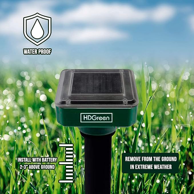Animal Repellent for Garden - Our 2 Pack Rodent Mole Repellent for Lawns is The Answer for How to Keep Groundhogs Away - Waterproof Pest Repellents to Get Rid of Moles in Your Yard
