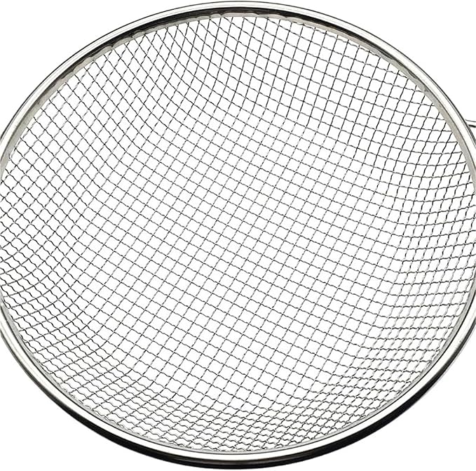 Stainless Steel Soil Sieve Stainless Steel Soil Sifter for 5 Gallon Bucket 1/4 Inch Mesh Garden Screen with Heavy Duty Handles for Sand Compost