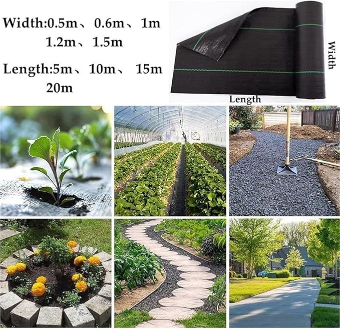 Geotextile Black Agricultural Grass Cloth Garden Weed Barrier Fabric Permeable Mesh Geotextile Industrial Weed Barrier(1mx15m)