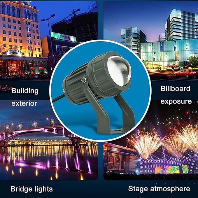 Narrow Beam Floodlight - Rotation LED Spotlight 10W Adjustable Beam Angle Up Lights IP65 Waterproof Outdoor Landscape Lamp For Exterior Hotel Wall Building Illumination(Warm White10W(85-265V))