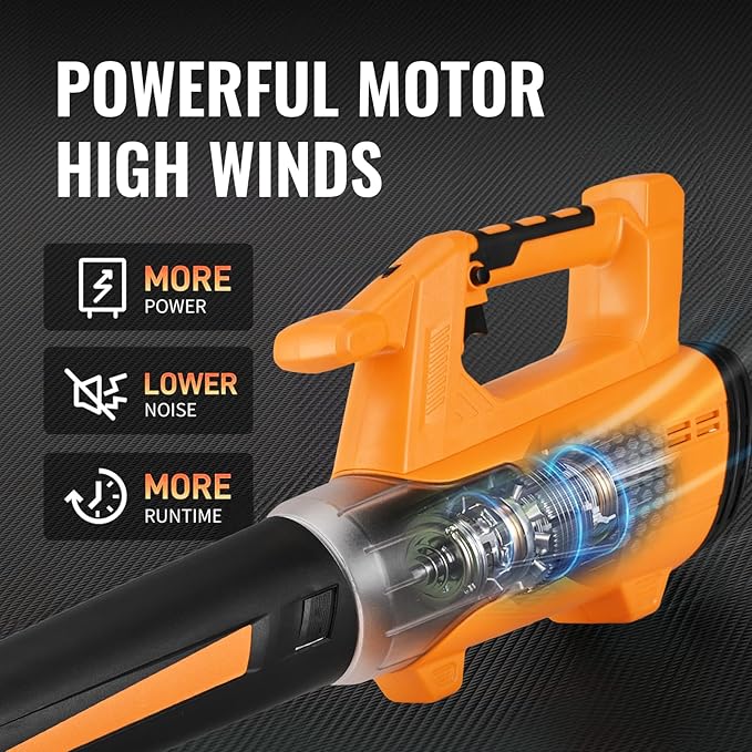 Cordless Leaf Blower Up to 520CFM Compatible with DEWALT 20V Max Battery (No Battery) Electric Leaf Blower Cordless with 5 Speed Modes Battery Powered Leaf Blowers for Lawn Care Yard