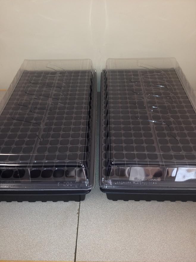 Seed Starting Kit (2ea) Seed Trays 200 Cell Plug Trays Humidity Dome Lids Cloning
