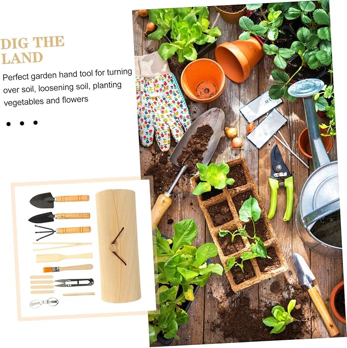 Mipcase 1set Mini Gardening Tool Set Outdoor Garden Hand Tools for Bonsai Vegetables and Houseplants Lightweight and Portable Gardening Accessories for Efficient Farming