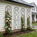 4 Pack Large Garden Trellis Heavy Duty Rustproof Iron Plant Trellis for Potted Plant Support Metal Climbing Rose Trellis Vine Vegetable CucumberBlack-86.7 H x 19.7 W
