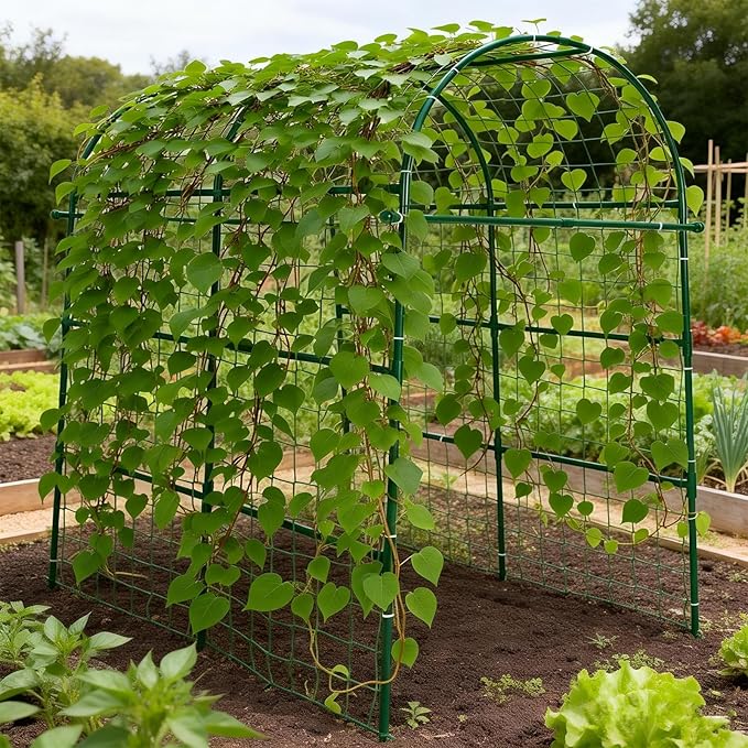 Garden Arch Trellis for Climbing Plants Outdoor - 83 H*71 W*43 L Large Rustproof Garden Trellis Heavy Duty Grape Trellis Tunnel Trellis for Melons Pumpkins Cucumbers Peas(Green)