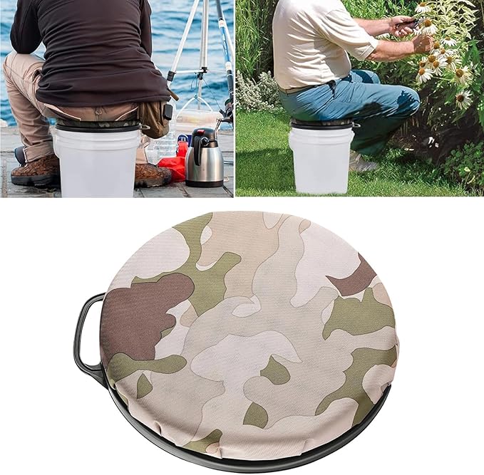 5 Gallon Bucket Seat Cushion Multifunctional for Sitting 360 Degree Swivel Seat Bucket Lid for Car Washing Gardening Camping