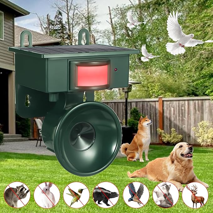 2026 Ultrasonic Bird Repeller Solar Powered Bird Deterrents Bird Repellent Devices Outdoor with IP65 Waterproof Woodpecker Deterrent for House Pigeon Repellent Devices for Balconies Patio Garden Farm