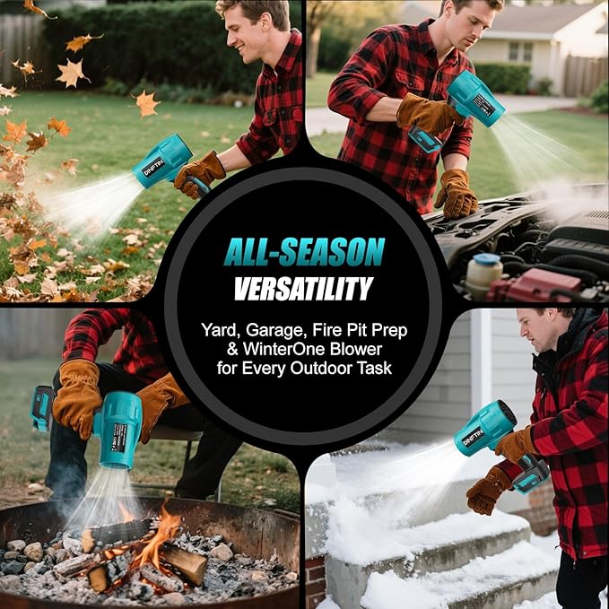 Brushless Cordless Leaf Blower Compatible for Makita 18V Battery(Tool Only) 125MPH 430CFM Variable Speed Turbo Blower Lightweight Handheld Blower for Lawn Garage Snow Patio