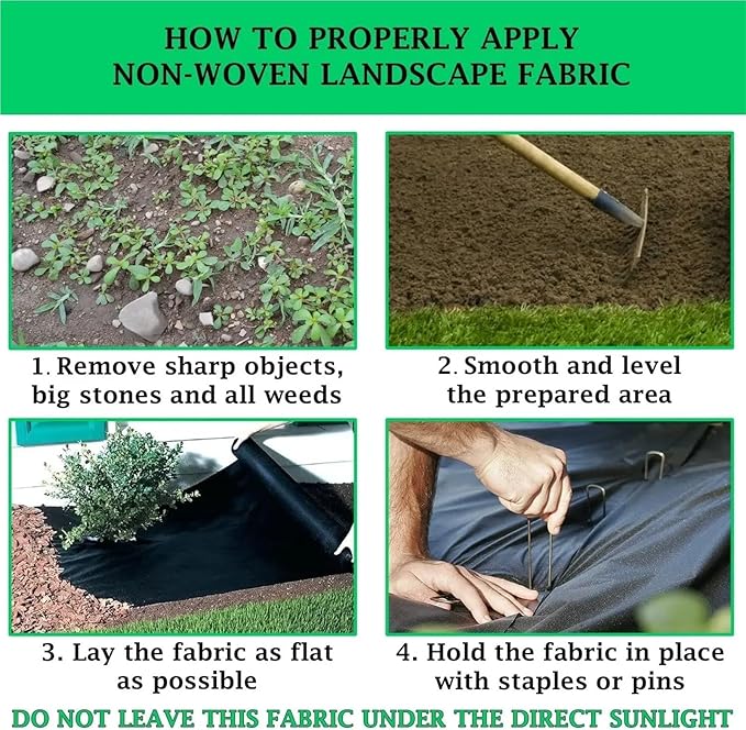 Geotextile Geotextile Base Cloth Courtyard Grass Proof Cloth Garden Flower Bed Industrial Weed Barrier(80CMX1000CM)