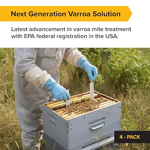 Mann Lake Apivar 2.0 Varroa Mite Treatment Strips Varroa Control for Spring &amp Fall Adaptable Strip Lengths for Multiple Hive Configurations Long Lasting Colony Protection 4 Strips