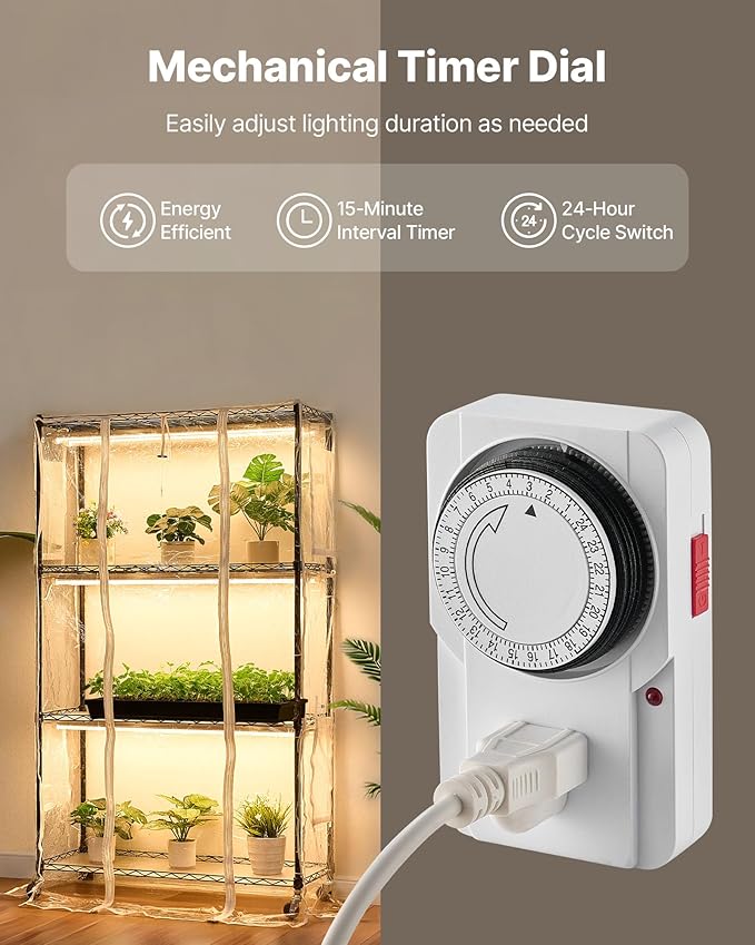 VEVOR Indoor Greenhouse with Grow Light 59 in Tall 4-Tier Plant Stand with Clear Cover Timer &amp Hygrometer 180W Full Spectrum Grow Lights Metal Lighted Plants Shelf Holder for Indoor Plants
