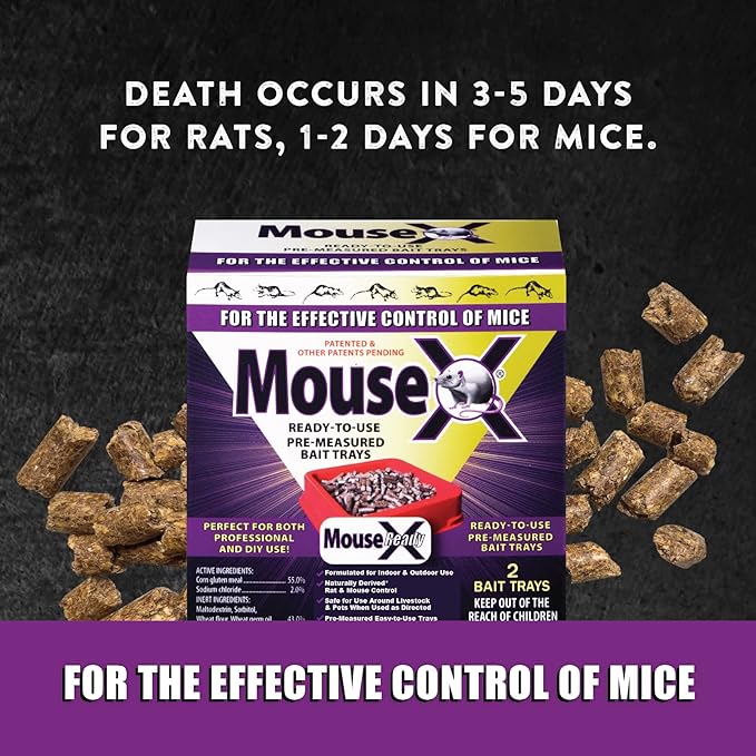 EcoClear Products 620109 MouseX Ready-to-Use Pre-Measured 3 oz. Bait Trays 4-Pack