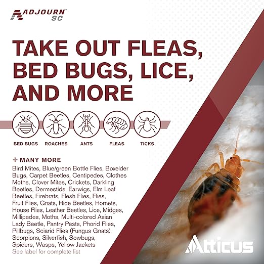 Atticus Adjourn SC Insecticide Concentrate (16 Ounce) - Deltamethrin 4.75% - Indoor and Outdoor Insect Control - Spiders Ants Bedbugs Fleas Ticks Wasps Lice and More