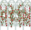 4 Pack Metal Garden Trellis for Climbing PlantsGreen Metal Garden Trellis for Vines Plant Rose Vegetable SupportLarge Decorative Outdoor Trellis