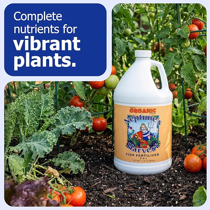 Neptune's Harvest Fish Fertilizer (2-4-1) - Organic Liquid Plant Fertilizer - Fish Hydrolysate for Vegetables Flowers Fruit Trees Grass - Indoor and Outdoor Plant Food (Gallon)