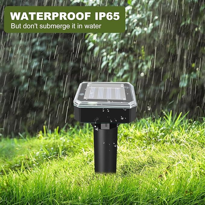 8 Pack Ultrasonic Mole RepellentSolar Powered Gopher Mole Repellent Stakes for ChipmunksSnakeGophersVolesWaterproof Sonic Moles Deterrent for Home GardenYard(8 Pack)
