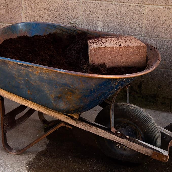 Mountain Valley Seed Company Minute Soil - Compressed Coco Coir Brick Fiber Grow Medium Potting Soil Indoor &amp Outdoor Plants 1 Block = 15 Gal Peat Free OMRI Organic