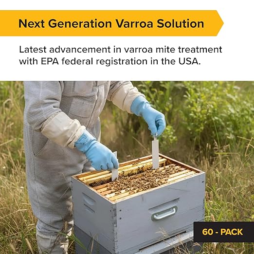 Mann Lake Apivar 2.0 Varroa Mite Treatment Strips Varroa Control for Spring &amp Fall Adaptable Strip Lengths for Multiple Hive Configurations Long Lasting Colony Protection 60 Strips