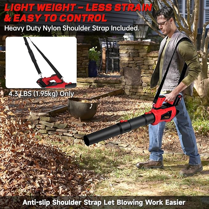 Cordless Leaf Blower for Milwaukee M18 18V Battery 650CFM 160MPH Turbo Mode &amp 4 Speeds Brushless Motor Electric Blower with Extension Tube for PatioLawnGarageBlowing LeavesDustSnow(No Batt