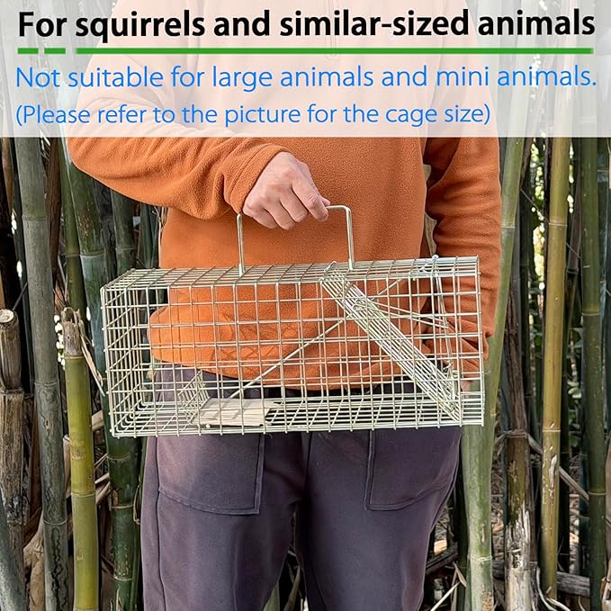 Squirrel Trap Heavy Duty Humane Live Animal Cage Trap (No Assembly Required) - 17 x 7 x 7