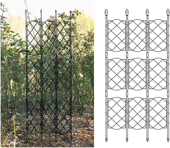 Garden Trellis for Climbing Rustproof Iron Potted Vegetables Vining Trellis for Climbing