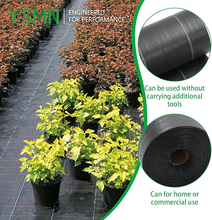 Weed Barrier Fabric Planting Cover - 4 x 200 FT Heavy Duty Landscape Fabric Ground Cover Block for Outdoor Planting
