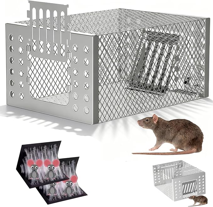 Eaglever Mouse TrapEaglever Stainless Steel Mouse Trap Stainless Steel Continuous Mouse Cage Trap Easy to Set Mice Catcher for Indoor and Outdoor (1)