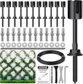 12-Set Black 1/8 Wire Trellis for Climbing Plants Outdoor with 53ft Vinyl Coated Cable T316 Stainless Steel Wall Wire Trellis Kit