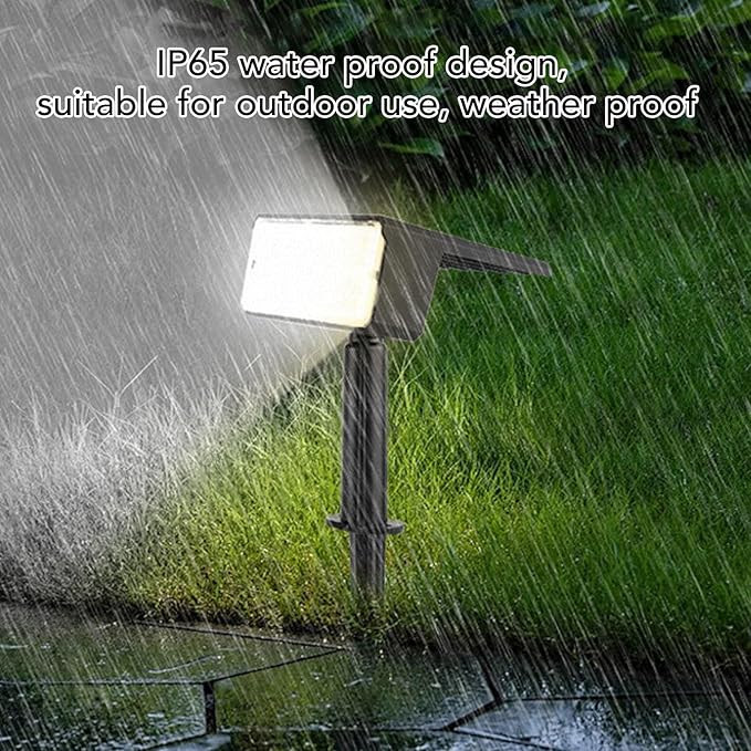 flexman Solar Spot Light 49 LEDs IP65 Solar Powered Outdoor Landscape Spotlights 8 12 Hours Lighting Time for Villa Courtyard Garden Backyard Lawn Pathway (White Light)