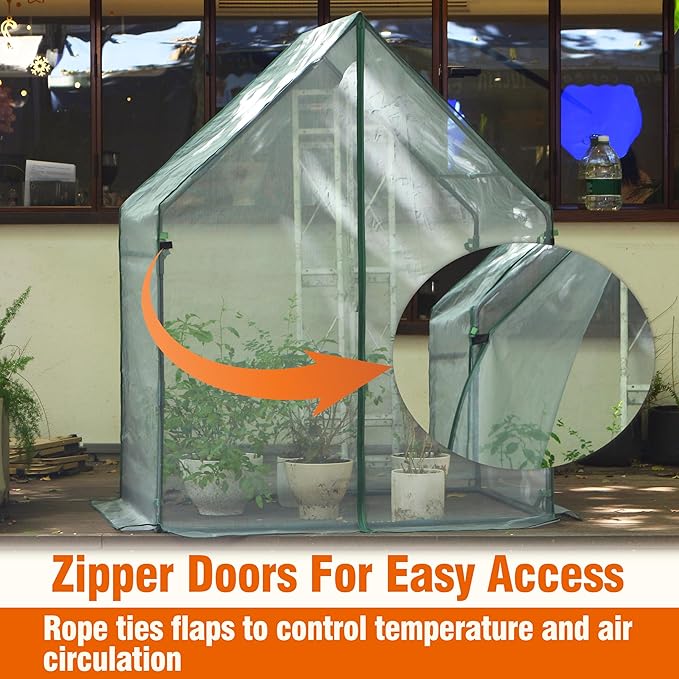 Gardzen Mini Greenhouse with Mesh Cover Portable Outdoor Greenhouse Enhanced Ventilation Ideal for Spring Summer &amp Fall 36.2(L) x53.3(W) x66.1(H)