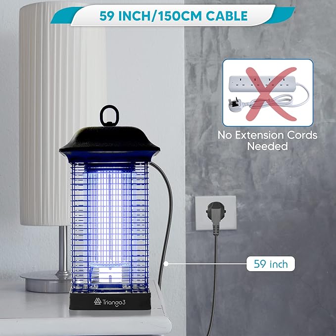 Bug Zapper Outdoor Waterproof – 18W Lamp Outdoor Fly Traps – Compact and Ergonomic IPX4 Mosquito Killer Outdoor – Special Cleaning Mechanism – Ideal for Yard Patio Balcony