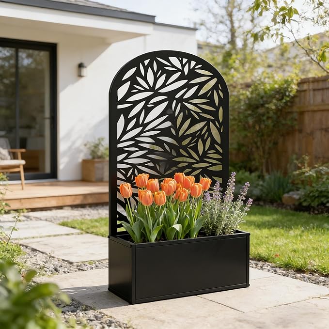 Arched Garden Planter Box Decorative Curved Raised Bed for Landscape Beauty - Versatile Focal Point for Flowers or Herbs Elevates Patio Deck or Front Yard with a Generous Flowing Design