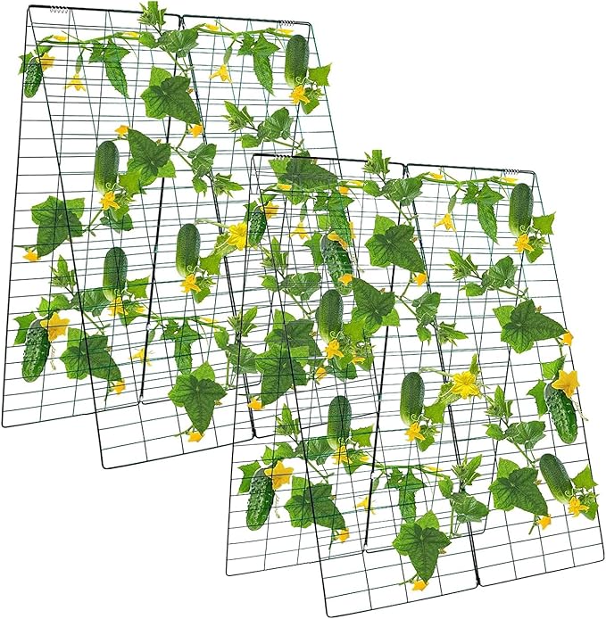 48 H x 34 L Cucumber Trellis for Garden A Frame Garden Trellis for Climbing Plants Outdoor for Raised Bed(2 Packs)