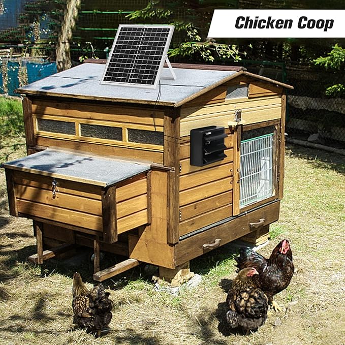 Solar Powered Exhaust Fan 25W Solar Panel +10 Shutter Ventilation Vent Fan for Outside Greenhouse Chicken Coop Shed Pet House
