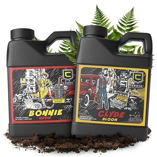 Cronk Nutrients Bonnie &amp Clyde Autoflower Nutrients Bloom and Grow – Yield Increasing Autoflower Plants Nutrient Kit – Easy to Use Plant Food – Optimal Formula for Optimal Results 500mL