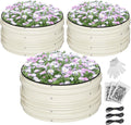 WORKPRO 3Pcs 2x2x1ft Galvanized Raised Garden Bed Set Rust &amp Corrosion Protection Easy Assembly Safe Edge Ideal for Vegetables &amp Flowers White
