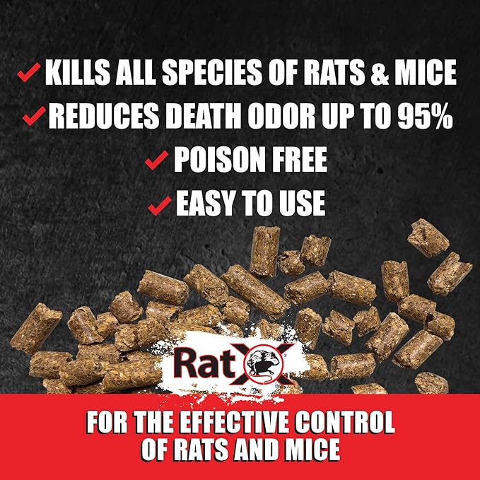 EcoClear Products 620102 RatX All-Natural Non-Toxic Humane Rat and Mouse Killer Pellets 3 lb. Bag
