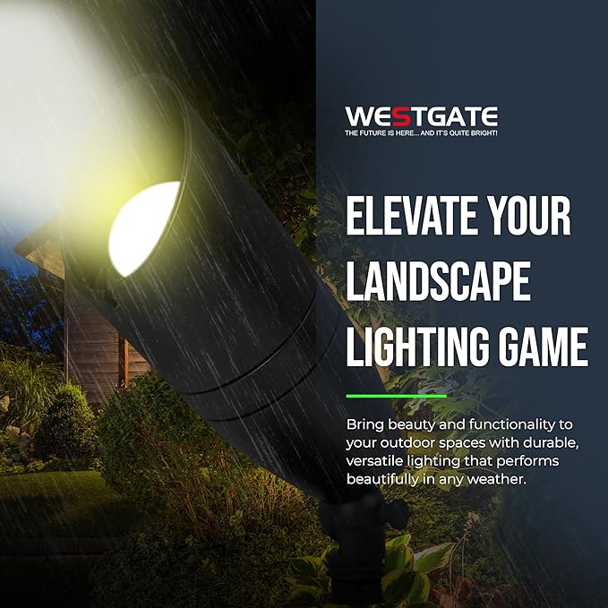 Outdoor Landscape Spotlights – 3000K/4000K/5000K Color Changing Options in Aluminum Housing – 120V Integrated LED Outdoor Spot Light with Shroud for Yard Lawn Garden Walkway and Pathway (8W Black)