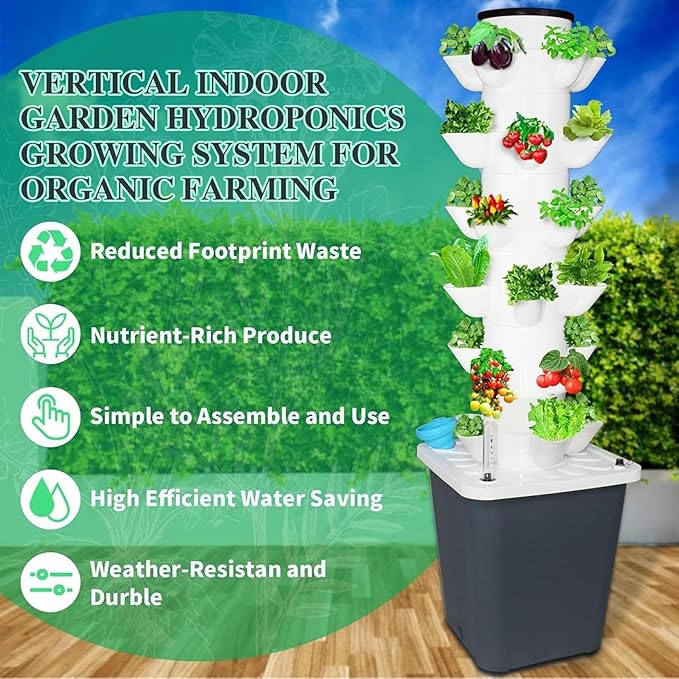 System of Culture of Hydroponic Tower System of Inner Hydroponic Culture Vertical Culture 6 Layers 30 Plant Sites with Pump and Mobile Water Tank