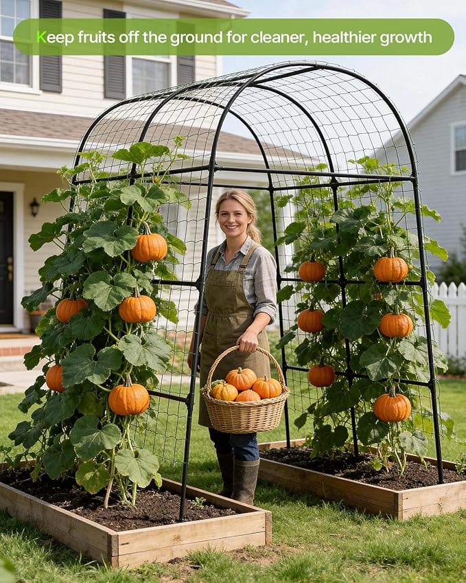 Suteck Garden Arch Trellis 7.5FT Tall – Garden Trellis for Climbing Plants Outdoor Arch Trellis for Vegetables Roses &amp Vines Easy Assembly for Backyard Pathway &amp Patio