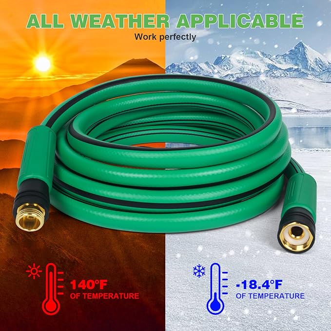 AIODE Garden Hose 5/8 x 15FT 25FT 35FT 50FT 100FT 150FT Heavy Duty Water Hose Super Flexible All-weather Lawn &amp Garden Watering Equipment (15FT)