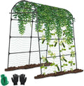 Garden Trellis Arch for Climbing Plants Outdoor - 84 x 72 Inch Cucumber Garden Arch Trellis with Netting Large Mental for Archway Walkway Arbor Flower Vegetables Plants Yard Lawn