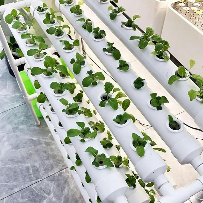Hydroponics Growing System Hydroponic Tower 3 Layer PVC Pipe 108 Holes for Planting Indoor Garden System Tall Hydroponics System Outdoor 0823