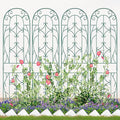 4 Pack Metal Garden Trellis for Climbing PlantsGreen Metal Garden Trellis for Vines Plant Rose Vegetable SupportLarge Decorative Outdoor Trellis