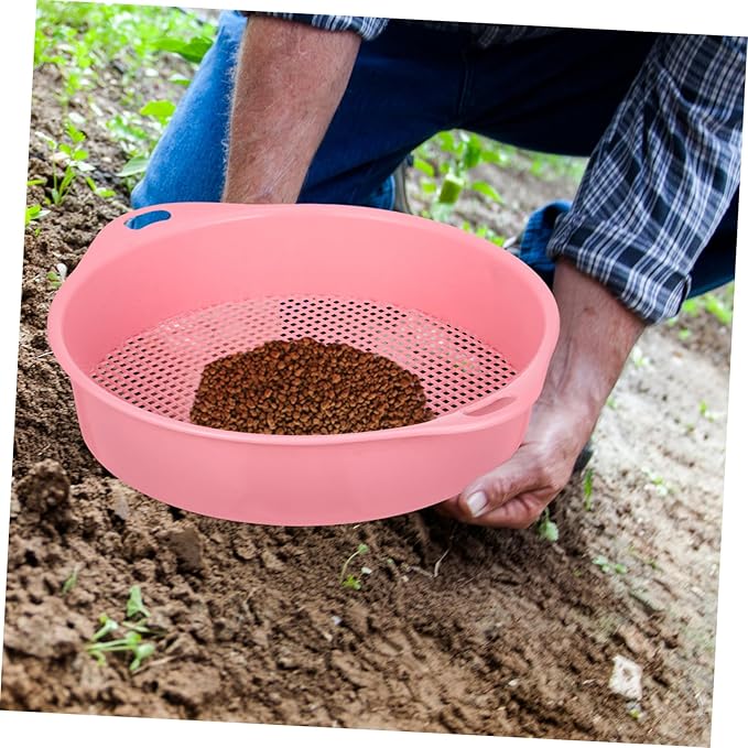 Sosoport 5pcs Manual Soil Sifter Fine Mesh Sieve Garden Sifting Tool Sifting Pan Compost Screen for Home Gardening