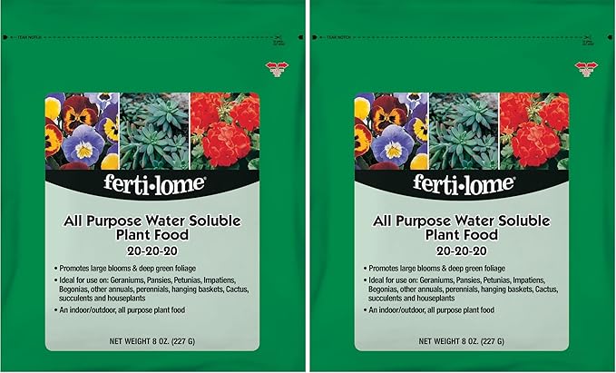 Fertilome (11728) All Purpose Water Soluble Plant Food 20-20-20 (8 oz) (Pack of 2)