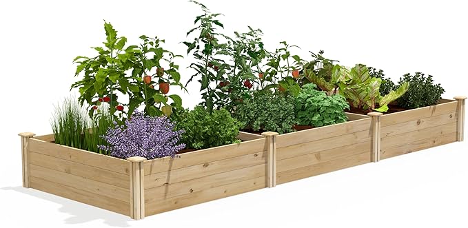 Greenes Fence Premium Cedar Raised Garden Bed 4' x 12' x 14 (3/4 Thick) - Made in USA with North American Cedar