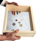 Voulosimi Metal Soil Sifter - 1/4 Mesh Screen Multi-Purpose Garden Sifter for Compost Rock and Dirt - 11.8 x 9.8 inch