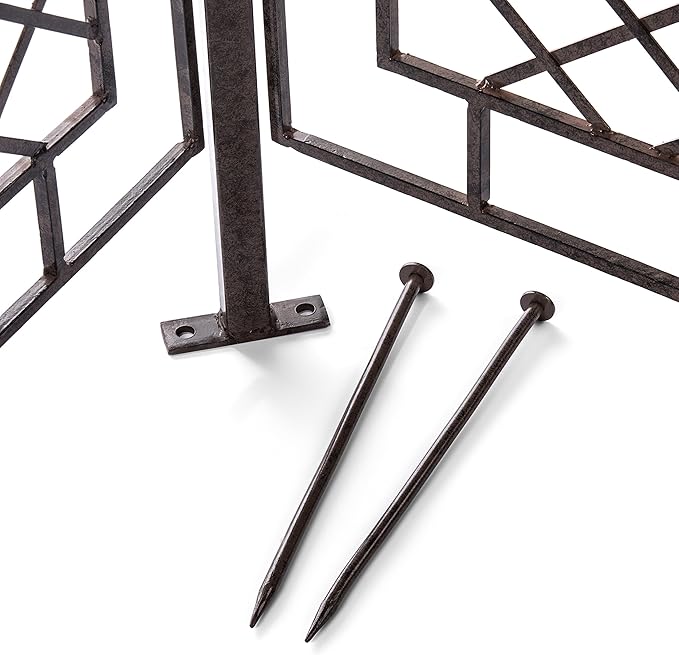 H Potter Large 2-Panel Garden Trellis 72 Installed Height 75 lb Heavy Iron Privacy Screen Freestanding Metal Outdoor Landscape Structure GAR573