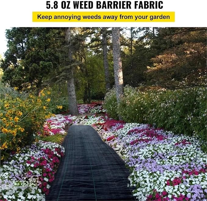 Weed Barrier Fabric Heavy Duty for Garden Weed Barrier Fabric 5.8 OZ 4FT X 100FT Block Control Landscape Woven Geotextile